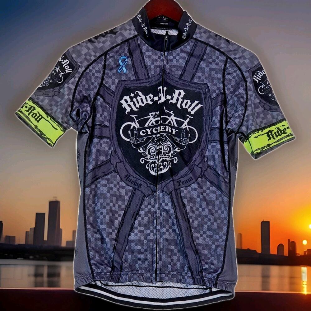 Louis Garneau Ride-N-Roll Cyclery Racing Team Cycling Jersey Vintage Full Zip M